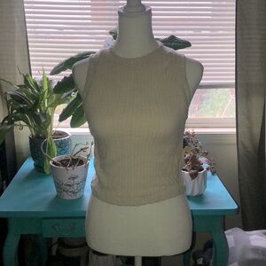 Zara cream cable knit crop top